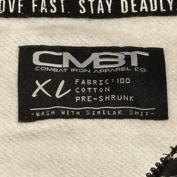 CMBT Combat Iron "Stay Deadly" Retro Tiger Stripe Hoodie - Mens XL - Rare Print - Picture 3 of 9